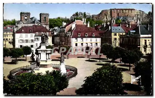 Cartes postales Belfort Image de France Belfort Place de la Republique la Cathedrale et le Chateau