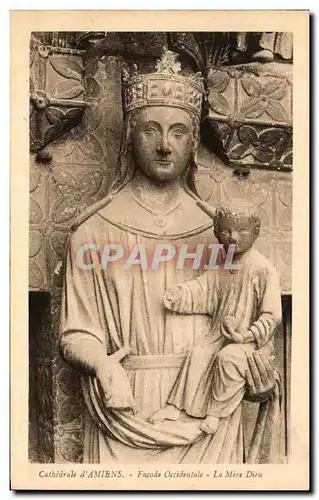 Cartes postales Cathedrale d'Amiens Facade Cathedrale la Mere Dieu