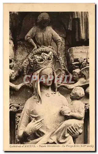Cartes postales Cathedrale d'Amiens Facade Meridienale la Vierge doree