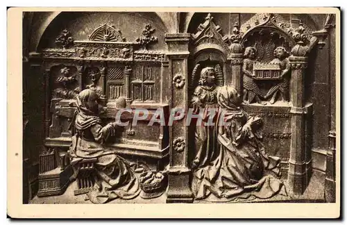 Cartes postales Cathedrale d'Amiens Stalles Du Choeur Escalier Marie en priere