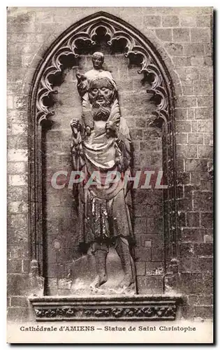 Cartes postales Cathedrale D'Amiens Statue de Saint Christophe