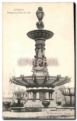 Cartes postales Limoges Fontaine de l'Hotel de Ville