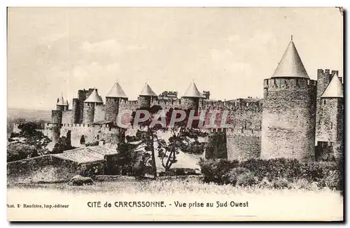 Ansichtskarte AK Cite de Carcassonne Vue Prise au Sud Ouest