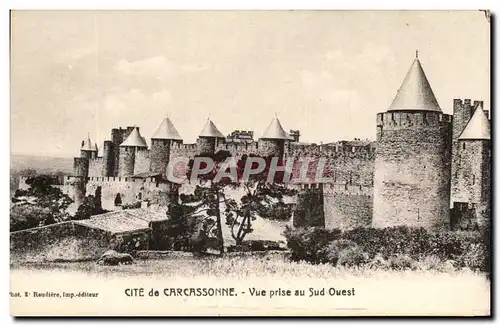 Cartes postales Cite de Carcassonne Vue Prise au Sud Ouest