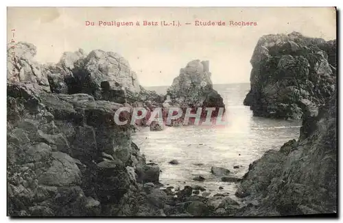 Cartes postales Du Pouliguen a Batz Etude de Rochers