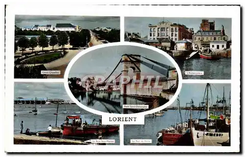 Cartes postales moderne Lorient Cours Chazelles L'embarcadere La base sous marine le port de peche