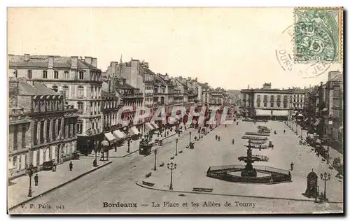 Cartes postales Bordeaux La Place et les Allees de Tourny