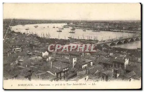 Cartes postales Bordeaux Panorama Pris De La Tour Saint Michel