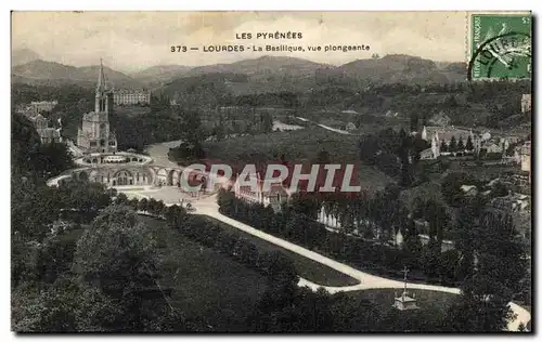 Ansichtskarte AK Les Pyrenees Lourdes La Basilique Vue Plongeante