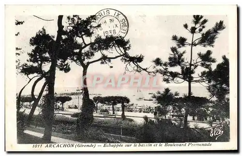 Cartes postales Arcachon Echappee Sur Le Bassin Et Le Boulevard Promenade