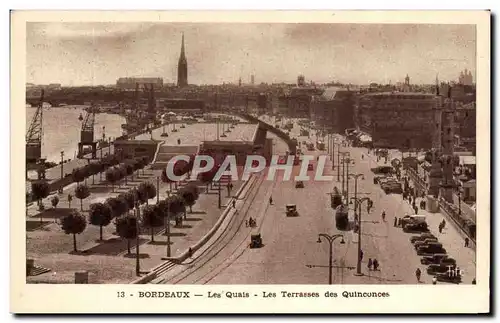 Cartes postales Bordeaux Les Quais Les Terrasses Des Quinconces