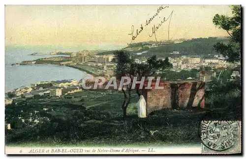 Cartes postales Alger et Bab El Oued vus de de Notre Dame d&#39Afrique Algerie