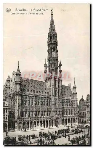 Cartes postales Bruxelles La Grand Place L&#39Hotel de Ville Marche