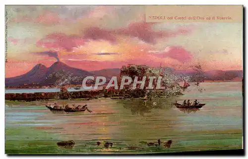 Cartes postales Napoli col Castel dell Ove ed il Vesavio