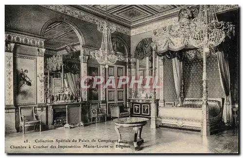 Ansichtskarte AK Palais de Compiegne Chambre a Coucher des lmperatrices Marie Louise et Eugenie