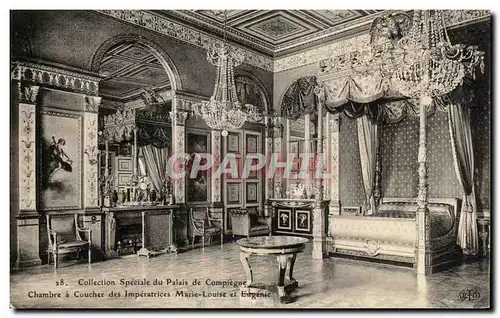 Cartes postales Palais de Compiegne Chambre a Coucher des Imperatrices Marie Louise et Eugenie