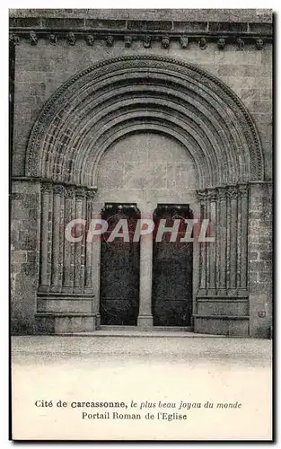 Cartes postales Cite de Carcassonne Portail Roman de l'Eglise