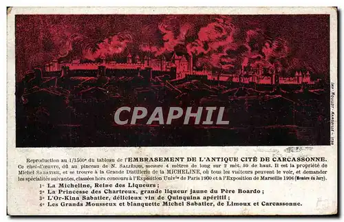 Cartes postales L'Embrasement De L'Antique Cite De Carcassonne