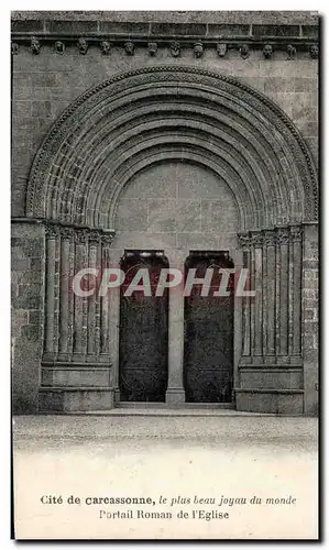 Cartes postales Cite de Carcassonne Portail Roman de l'Eglise