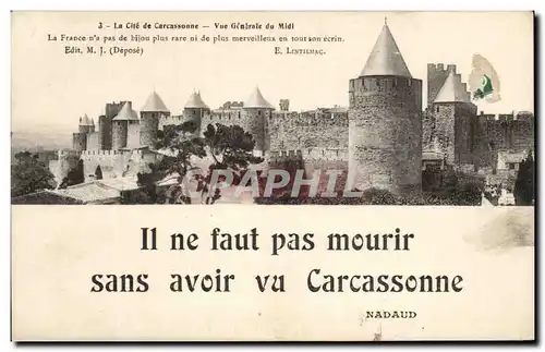 Ansichtskarte AK La Cite de Carcassonne Vue Generale du Midi