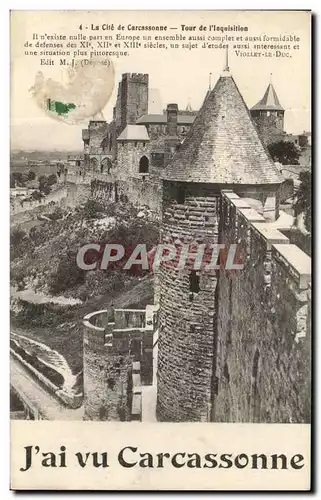 Cartes postales La Cite de Carcassonne Tour de l&#39Inquisition
