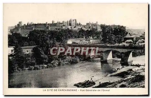 Cartes postales La Cite de Carcassonne vue Generale de l&#39Ouest