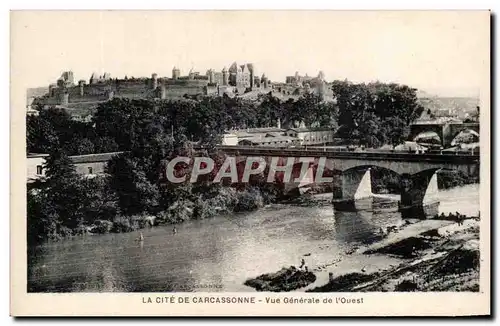 Cartes postales La Cite de Carcassonne vue Generale de l'Ouest