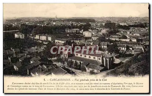 Cartes postales Carcassonne Vue generale prise de la Cite