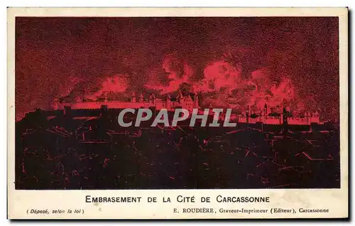 Cartes postales Embrasement De La Cite De Carcassonne