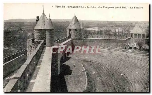 Ansichtskarte AK Cite de Carcassonne Interieur des Remparts Le Theatre