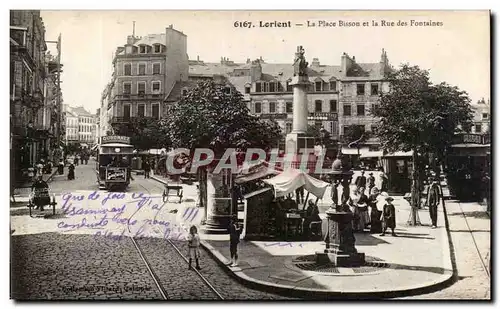 Cartes postales Lorient La Place Bisson et la Rue des Fontaines