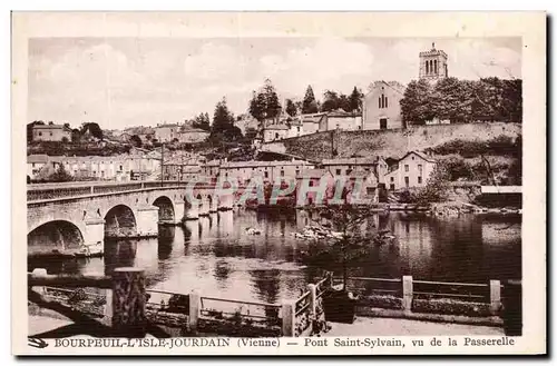 Cartes postales Bourpeuil L&#39Isle Jourdain Pont Saint Sylvain Vu De La Passerelle