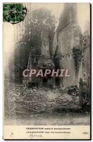 Cartes postales Champguyon Apres Le Bombardement Militaria