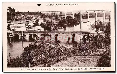 Ansichtskarte AK L&#39Isle Jourdain La Vallee De La Vienne Le Pont Saint Sylvain Et Le Viaduc Hauteur