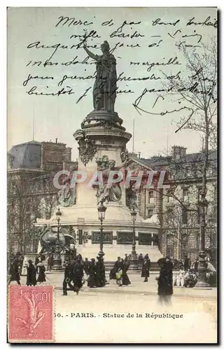 Cartes postales Paris Statue de la Republique