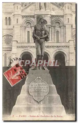 Cartes postales Paris Statue Du Chevalier de la Barre Sacre Coeur Montmartre