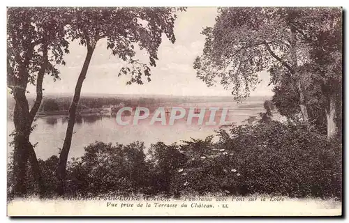 Cartes postales Chaumont sur Loire Panorama avec Pont sur la Loire Vue prise de la Terrasse du Chateau