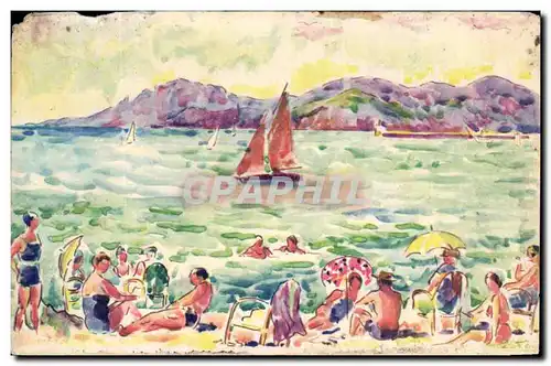 Cartes postales Cannes La Plage Devant Le Martinez