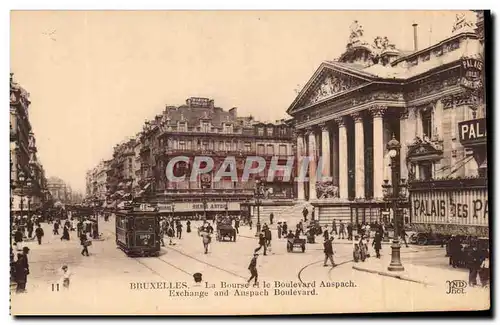 Cartes postales Bruxelles La Bourse et le Boulevard Anspach