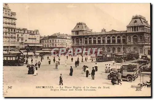 Cartes postales Bruxelles La Place Rogier et la Gare du Nord