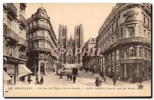 Cartes postales Bruxelles La Rue de I&#39Eglise Sainte Gudule