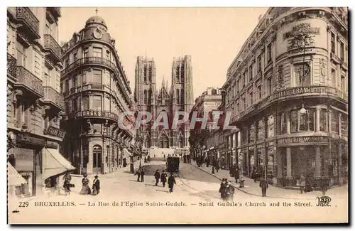 Cartes postales Bruxelles La Rue de I'Eglise Sainte Gudule