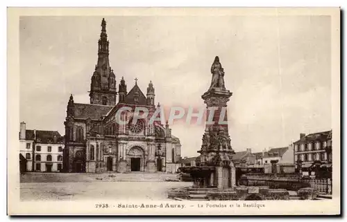 Cartes postales Sainte Anne d'Auray La Fontaine et la Basilique