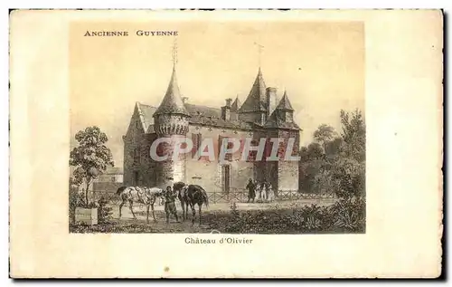 Cartes postales Ancienne Guyenne chateau d&#39Olivier Cheavux Cheval