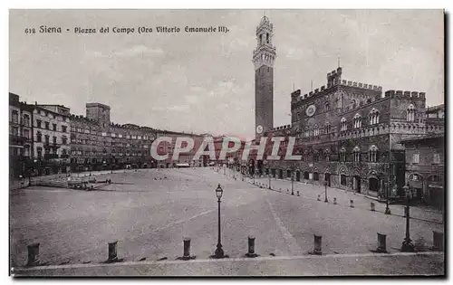 Cartes postales Siena Piazza del Campo Ora Vittorio Emanuele III