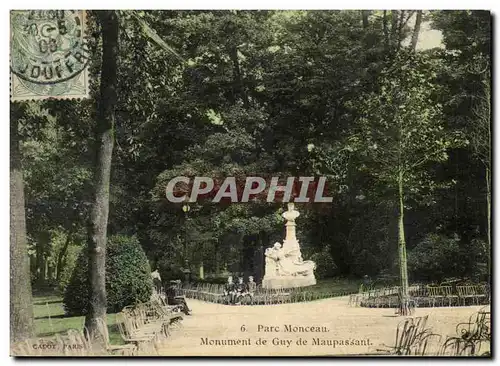 Ansichtskarte AK Parc Monceau Monument de Guy de Maupassant