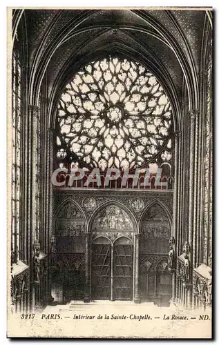 Cartes postales Paris Interieur De La Sainte Chapelle La Rosace