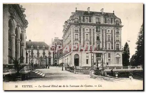 Cartes postales Vittel Le Grand Hotel Vu De La Terrasse Du Casino