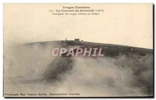 Cartes postales Vosges Illustrees Le Sommet Du Hohneck emergeant Des Nuages s&#39elevant de l&#39Alsace