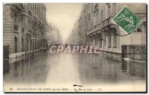 Cartes postales Inondations De Paris La Rue De Lille Janvier 1910